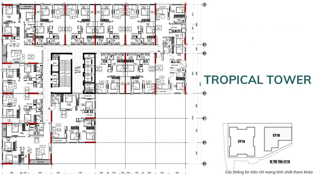 Mặt bằng thiết kế của Tropical Tower dự án Feliz Homes