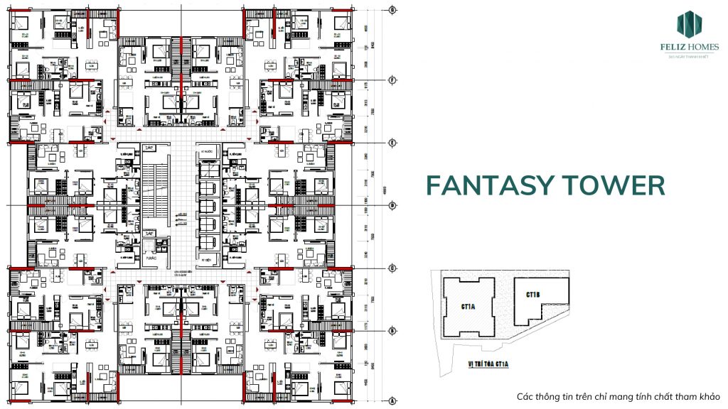 Mặt bằng thiết kế của Fantasy Tower dự án Feliz Homes